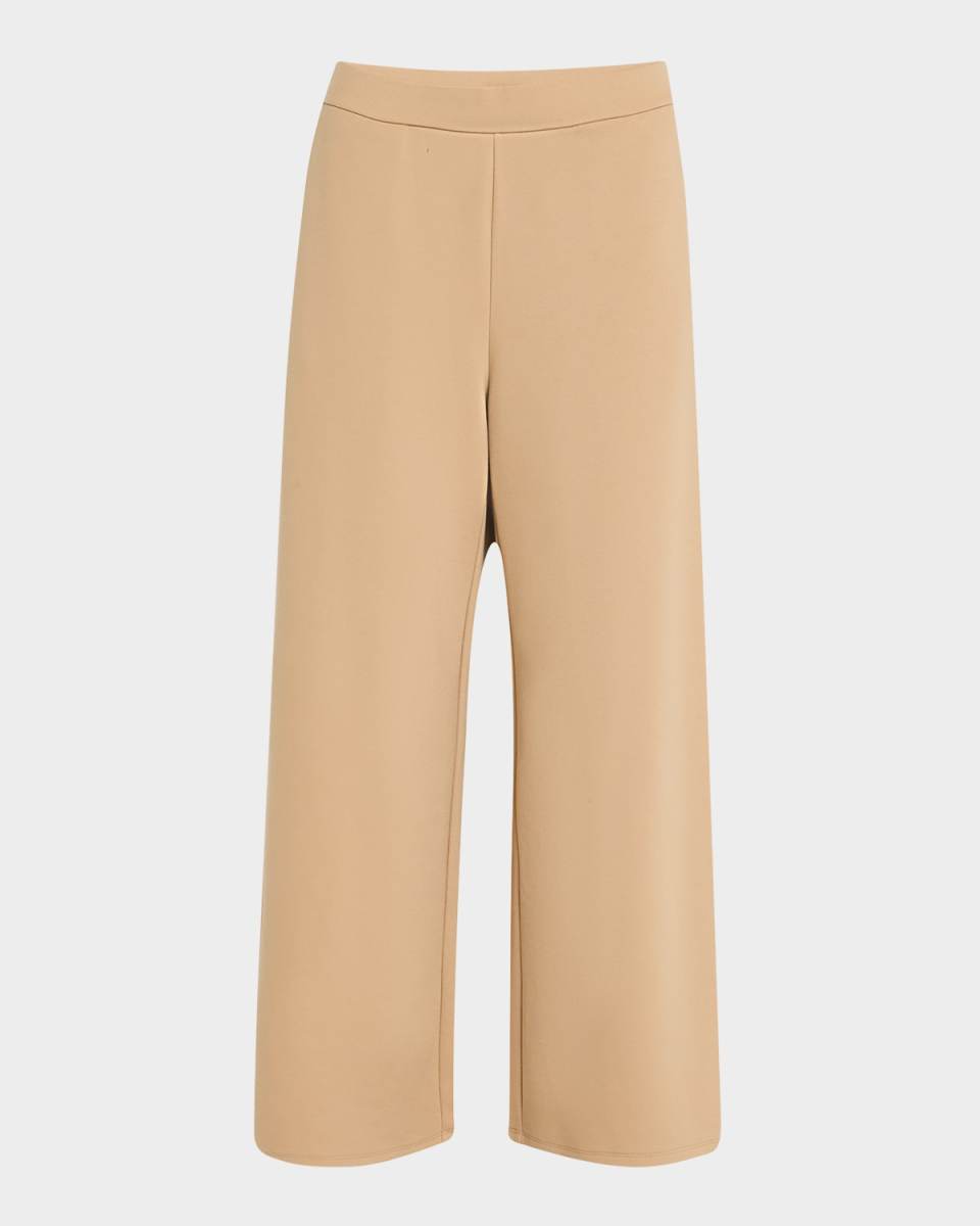 Petite Cropped Wide-Leg Ponte Pants